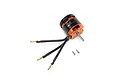 Spektrum Firma 2300Kv brushless marine motor with black and orange casing, three wires with gold bullet connectors, and two mounting screws.