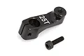 Factory Team 25T black aluminium servo horn with a single mounting screw on a white background.