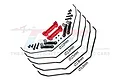GPM Racing aluminium sway bar set in red, including five different thickness sway bars, mounting brackets, and hardware on a white background.