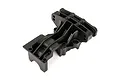 A black plastic Traxxas 1/5 scale rear upper bulkhead spare part shown from a high angle.