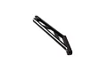 A black Losi aluminium chassis brace with silver chamfered edges, shown against a plain white background.