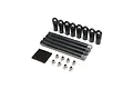 Losi lower 4-link bar set including four metal bars, eight black plastic rod ends, eight metal pivot balls, and eight threaded grub screws.