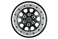 A Pro-Line 2.9 inch steelie RC wheel rim featuring a black center with a silver outer ring and beadlock-style bolts.