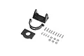Pro Boat motor mount set including black plastic mounts, a motor clamp, and a collection of metal screws and washers on a white background.