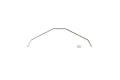 A silver metal Kyosho 2.5mm rear sway bar for RC cars, shown with a small white marker labeled 2.5 on a white background.