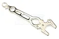 A silver-colored multipurpose RC tool wrench with various hex and open-ended cutouts on a white background.
