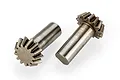 Two metal 13-tooth bevel gears for RC cars, shown from different angles on a white background.