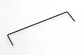 A thin black metal anti-roll bar for RC cars, featuring a straight central section with two angled ends.