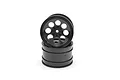 Two black 1.9-inch 8-hole RC crawler rims stacked on a white background.