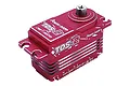 Power HD TDS-2 red aluminium low profile RC drift servo with metal casing and gear output shaft.