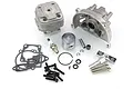 Rovan 2 to 4 bolt 29cc engine conversion kit including cylinder, crankcase, piston, gaskets, spark plug, and mounting hardware.