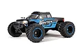 BlackZon Smyter MT 1/12 scale RC monster truck in blue and black livery, studio shot on white background.