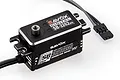 Savox SB-3262SG low profile brushless metal geared servo with black aluminium casing and connector cable.
