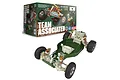 Team Associated RC10 Classic 40th Anniversary Edition 2WD RC buggy kit chassis with its green packaging box in the background.