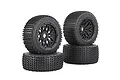 Rovan 4.7/5.5" Baja 5B Dirt Buster Tyres on Black Mesh Rims 4Pcs - Beadlocked Wheels 850281