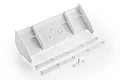 Kyosho 210mm white rear wing set for RC cars, including the main wing, two support strips, and small mounting hardware on a white background.