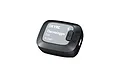 SkyRC Thermologger Duo device, a compact black temperature logging tool with a grey display area, power button, and Bluetooth indicator.