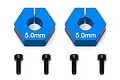 Factory Team Aluminium 12mm Clamping Wheel Hexes 2Pcs - Blue 91609