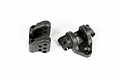 Two black plastic Axial rear chassis link mounts shown from different angles on a white background.