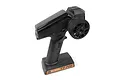 HPI Racing TF-706 2.4GHz 6-channel pistol grip RC transmitter in black with carbon fiber texture details on a white background.