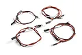 HPI Racing JR LED light kit components including four sets of LED lights with red and black wiring and connectors.