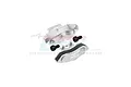 Two silver GPM Racing aluminium brake callipers for RC cars with two small black screws, set against a white background.
