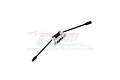 GPM Racing black carbon steel centre driveshaft set for RC cars, including shafts, pins, and spacers on a white background.