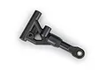 A black plastic Traxxas front right lower suspension arm for an RC vehicle, shown against a plain white background.