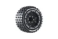A single Louise ST-Pioneer 1/10 scale RC stadium truck wheel with a black multi-spoke rim and aggressive tread pattern tire.