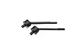 Two black metal CVD driveshafts for an RC vehicle, shown against a plain white background.