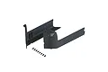 Two black ARRMA side guards for an RC vehicle, shown with a set of seven small black mounting screws on a white background.