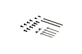 ARRMA 1/8 Clipless Body Mount Hardware Set including various metal screws, pins, and springs arranged on a white background.