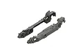 Two grey ARRMA LCG chassis side rails for an RC vehicle, shown from an isometric angle against a white background.