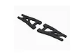 Two black ARRMA front suspension arms for RC vehicles, shown from an isometric angle against a white background.