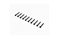 A set of ten black ARRMA 3x22mm fine thread cap head screws arranged in a diagonal line on a white background.