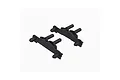 Two black plastic RC car body mount components shown from an isometric angle against a white background.