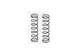 Two black metal coil springs for an RC shock absorber, positioned vertically side-by-side against a plain white background.