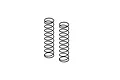 Two black metal coil springs for RC shock absorbers standing vertically against a white background.