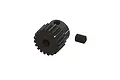A black 20T pinion gear with a small grub screw, shown on a white background.