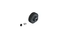 ARRMA 26T 1Mod Safe-D5 pinion gear with a grub screw and E-clip on a white background.