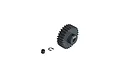 ARRMA 28T 1Mod Safe-D5 pinion gear with a grub screw and a small E-clip, shown on a white background.