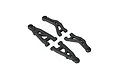 Four black plastic RC car suspension arms arranged on a plain white background.