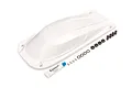 A white Traxxas Disruptor boat hatch with included mounting hardware, O-rings, and a small tube of grease on a white background.