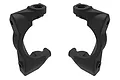 A pair of black Traxxas caster blocks (C-hubs) shown from a front-facing perspective against a white background.