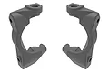 Two grey Traxxas caster blocks (C-hubs) shown side-by-side against a white background.