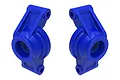 Two blue Traxxas rear hub carriers for RC cars shown against a white background.