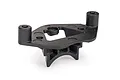 A black plastic Traxxas telemetry expander mount shown from a high angle against a white background.