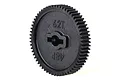 A black Traxxas 62T 48P spur gear for RC vehicles, shown at an angle against a white background.
