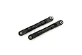 Two black plastic Traxxas rear camber links with metal pivot balls, shown against a white background.