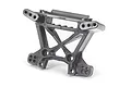 A grey Traxxas Extreme Heavy Duty front shock tower for RC vehicles, shown from a front-facing angle against a white background.